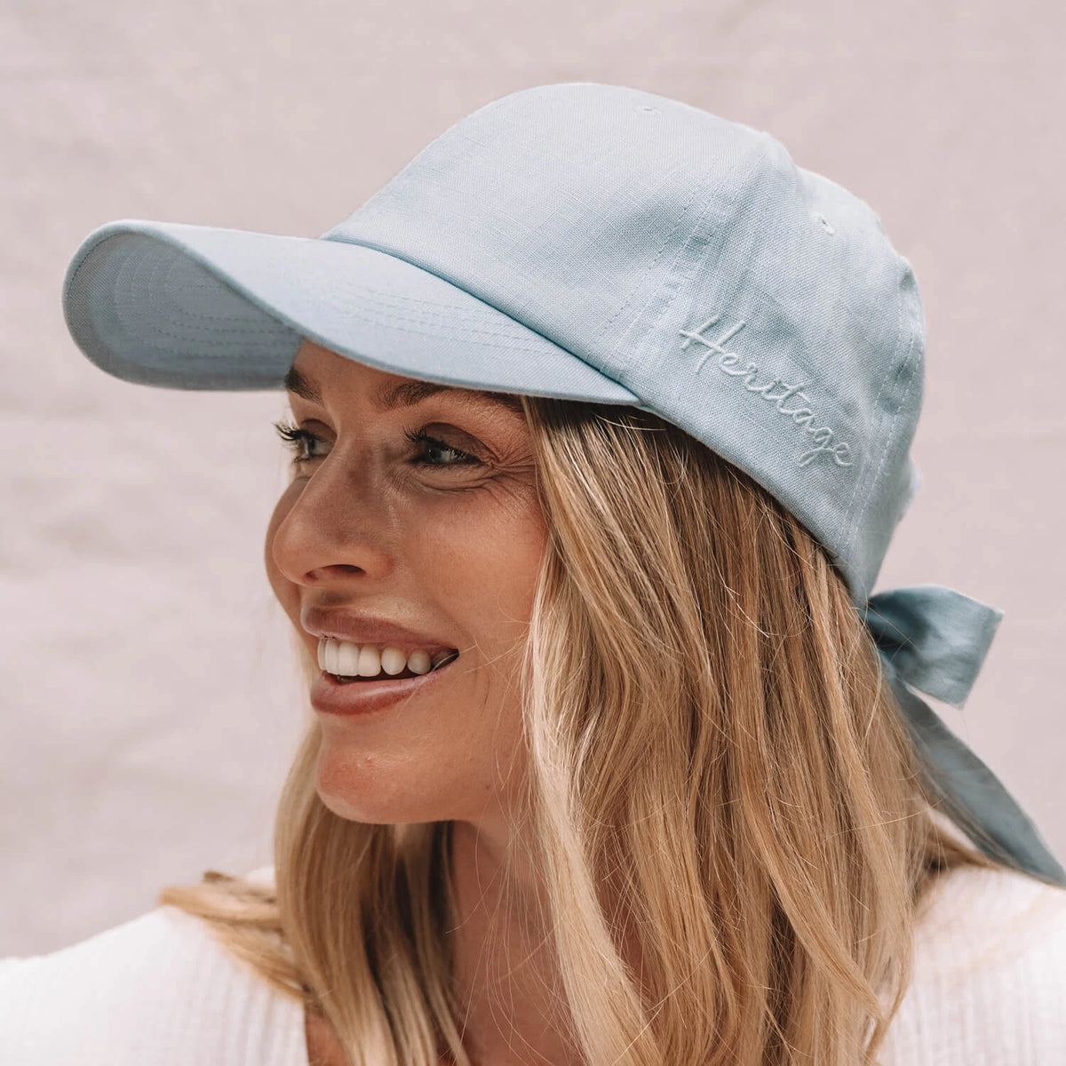 Silk lined Linen Bow Tie Cap - (PRE-ORDER)