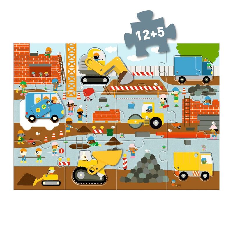 Construction Site 17 pc Giant Puzzle - Djeco