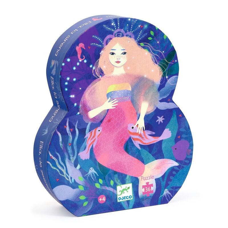 Ella the Mermaid 36 pc Silhouette Puzzle - Djeco