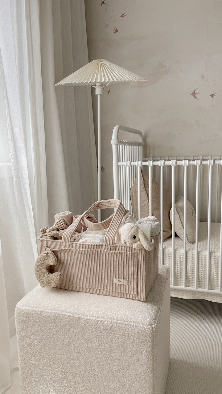 Nappy Caddy Organiser Cord - Taupe - Petite & Co