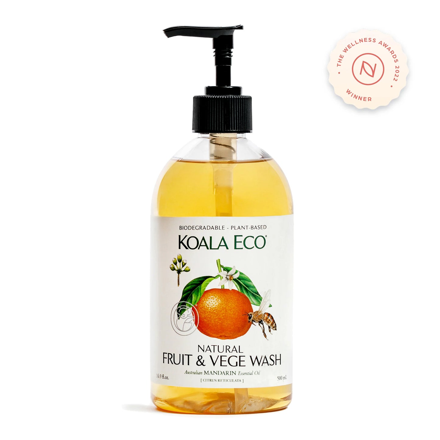 Fruit and Veg Wash Mandarin Essential Oil 500ml - Koala Eco