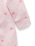 Premie Crossover Growsuit Pink Leaf - Pure Baby
