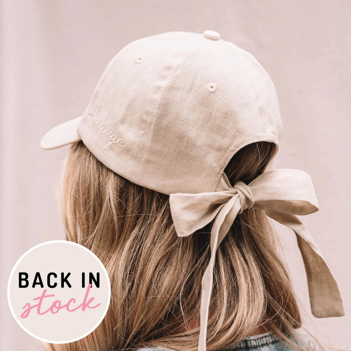 Silk lined Linen Bow Tie Cap - (PRE-ORDER)