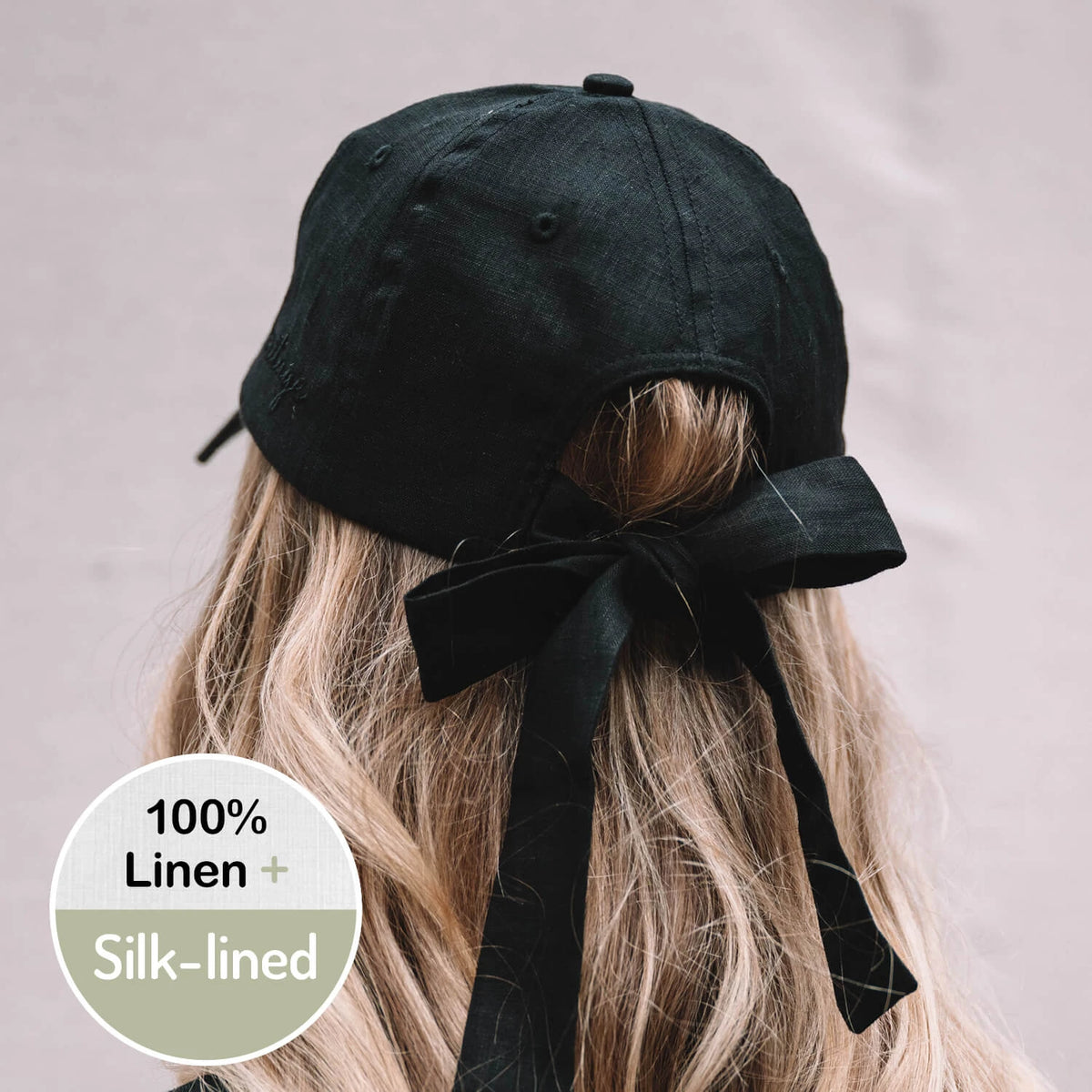 Silk lined Linen Bow Tie Cap - (PRE-ORDER)