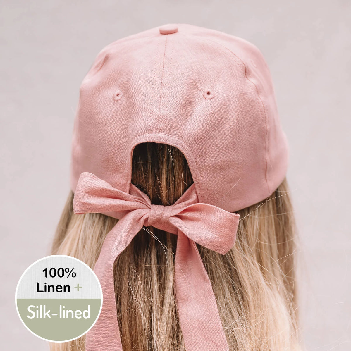 Silk lined Linen Bow Tie Cap - (PRE-ORDER)