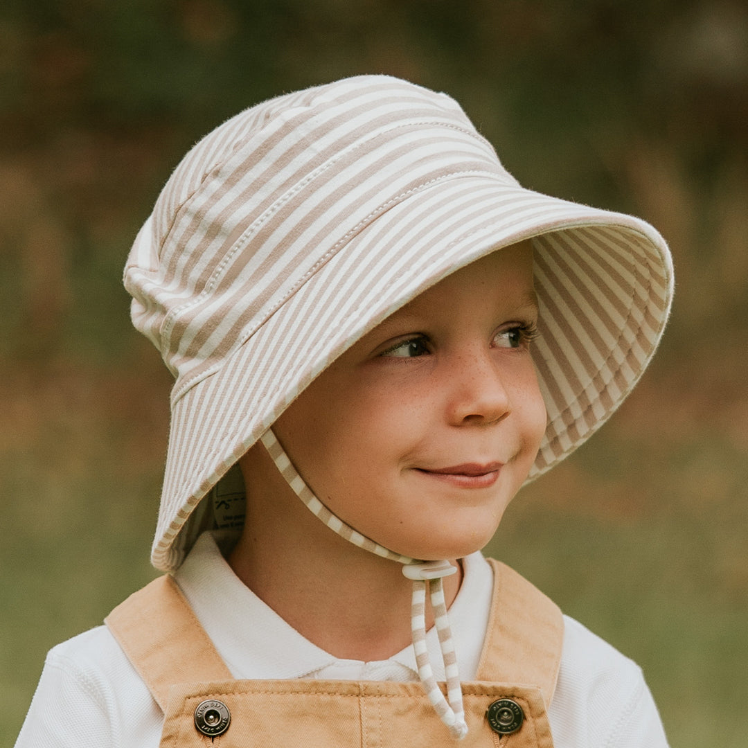 Natural Stripe Kids Bucket Hat  - Bedhead Hats