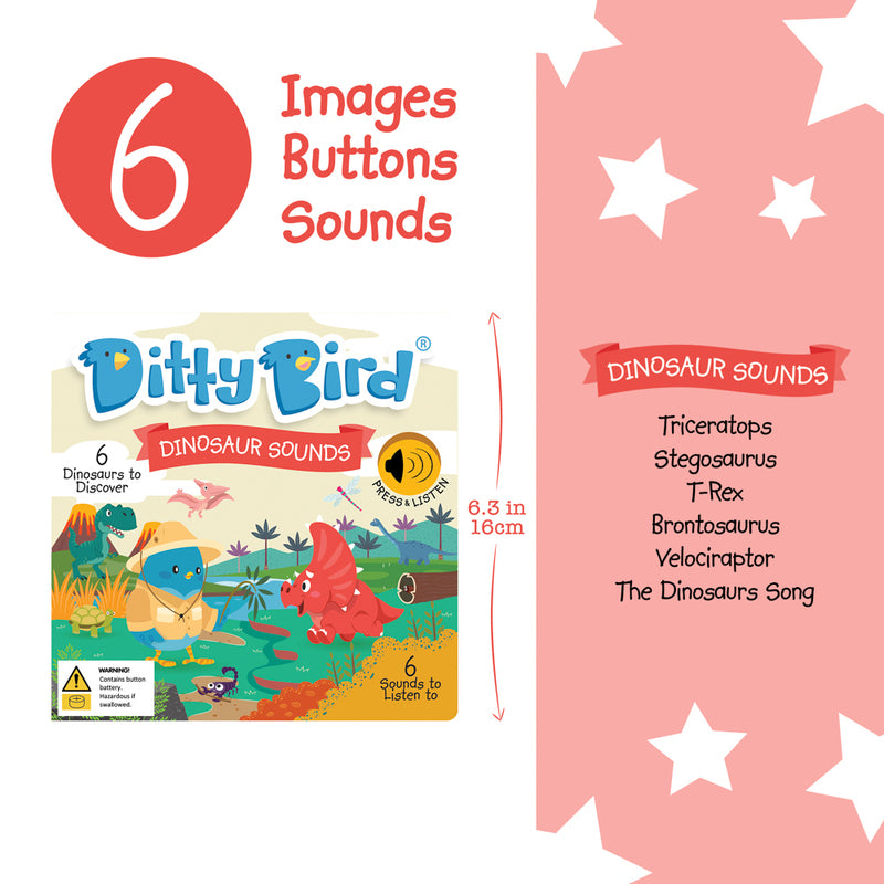 Dinosaur Sounds Board Book - Ditty Bird