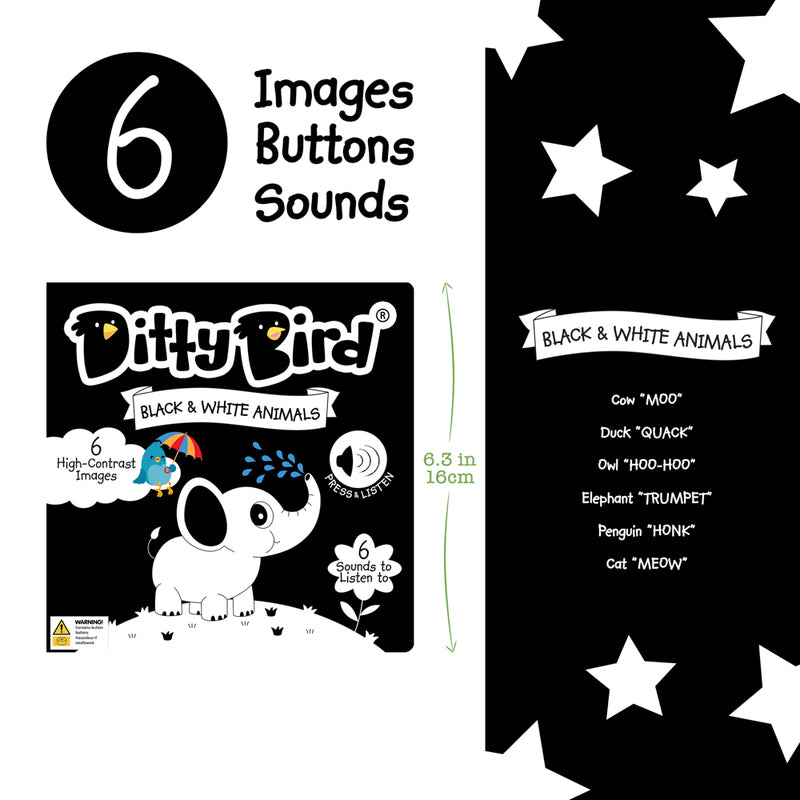 Black & White Animals Board Book - Ditty Bird