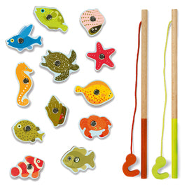 12 piece Magnetic Tropical Fishing - Djeco