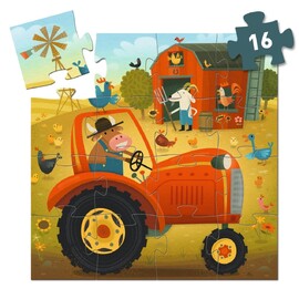 The Tractor 16pc Silhouette Puzzles - Djeco