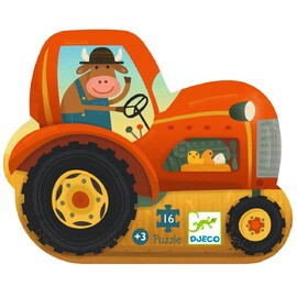The Tractor 16pc Silhouette Puzzles - Djeco