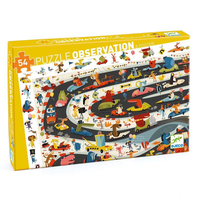 Car Rally 54pc Observation Puzzle - Djeco