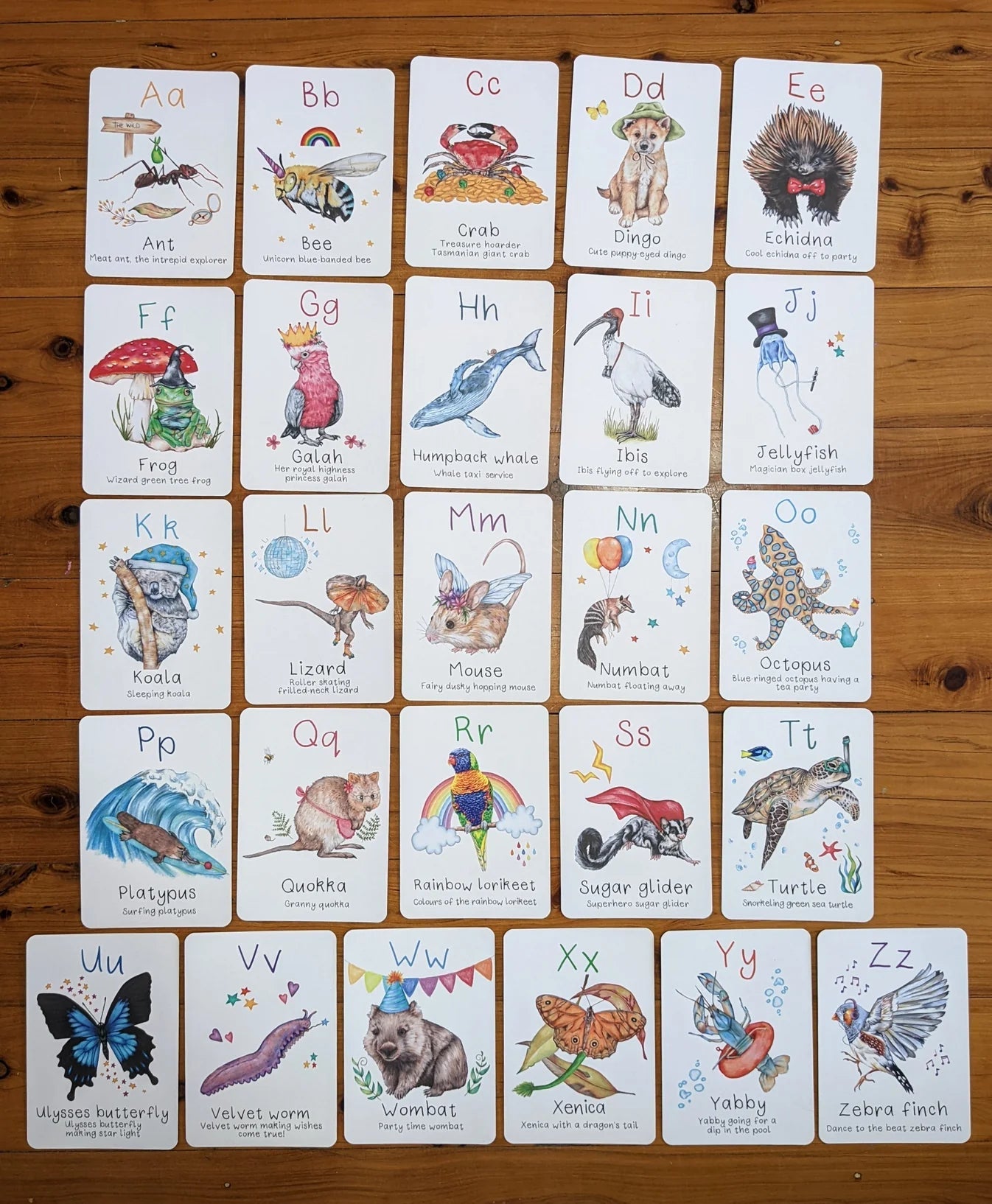 Australian Animal Alphabet Flash Cards - My Tiny Explorer