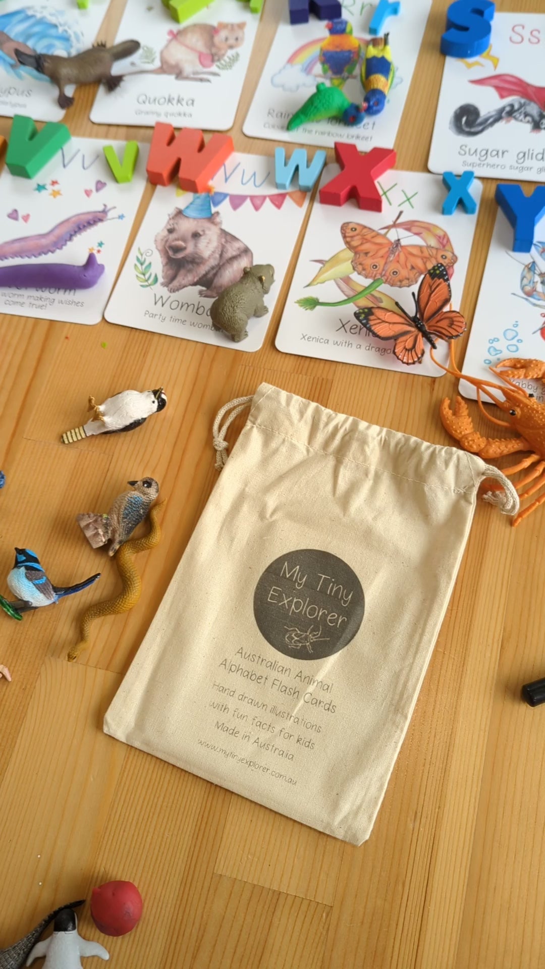 Australian Animal Alphabet Flash Cards - My Tiny Explorer