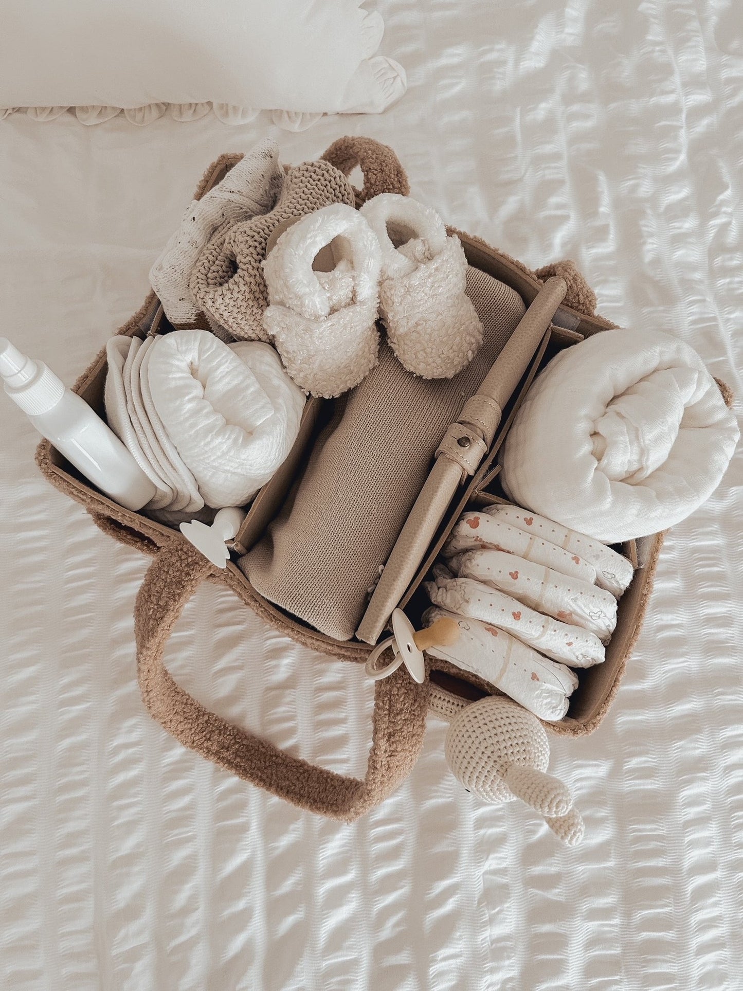 Nappy Caddy Organiser All Teddy Brown - Petite & Co