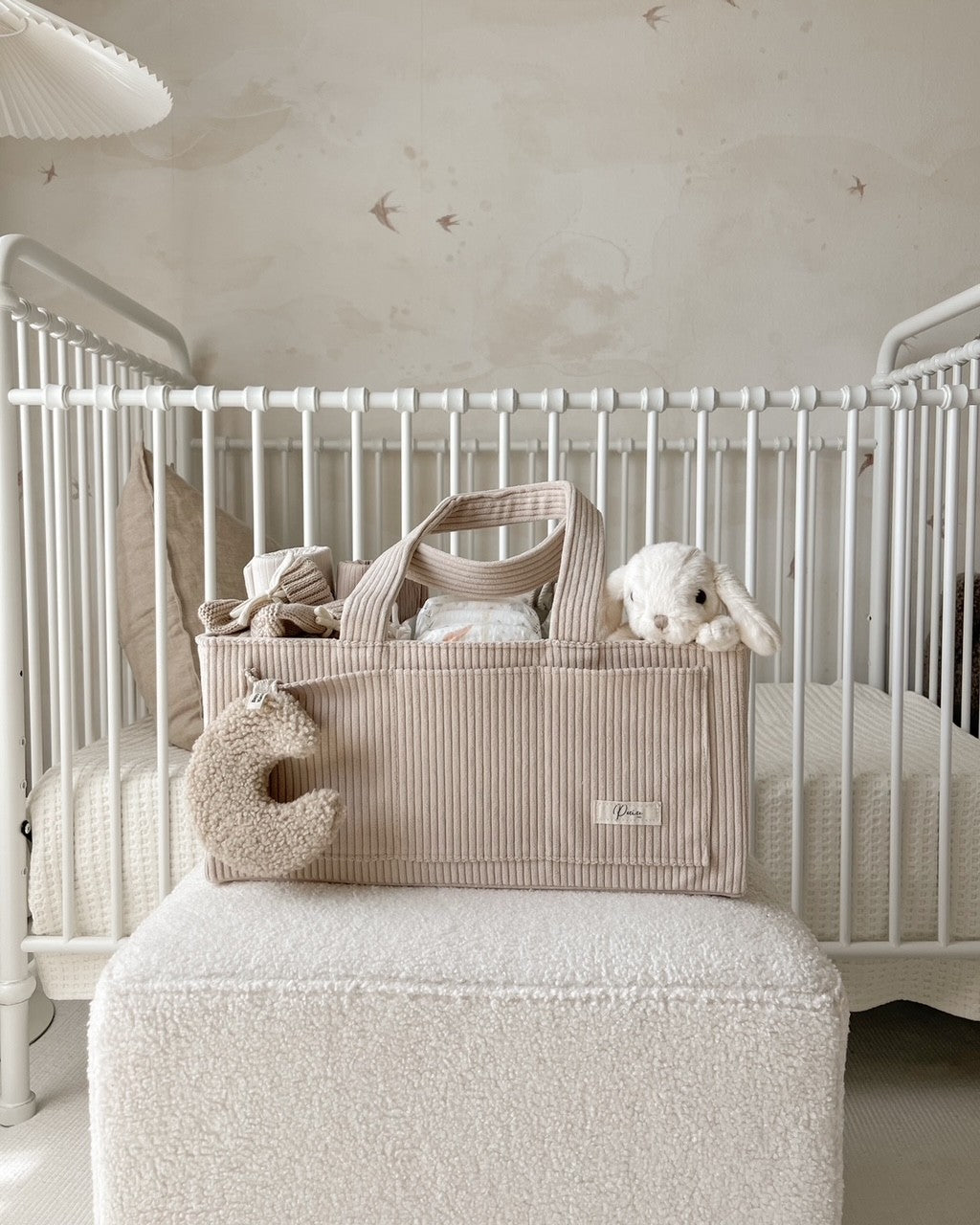 Nappy Caddy Organiser Cord - Taupe - Petite & Co