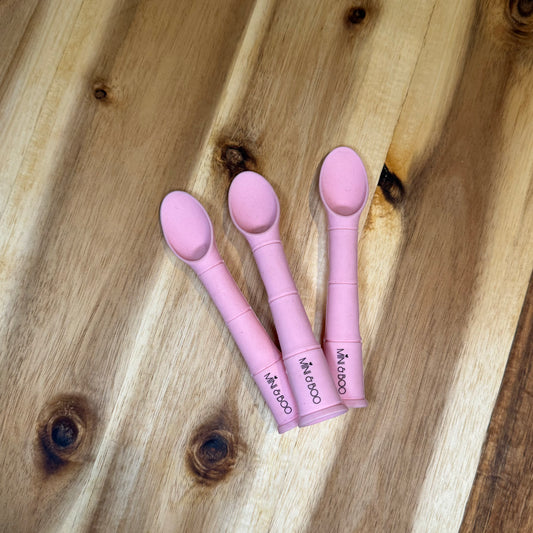 Mini & Boo Blue Narrow Baby Spoon Pink