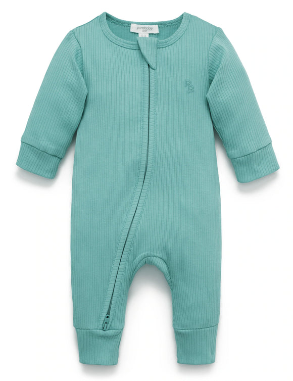 Moss Green Zip Growsuit - Pure Baby (Size 1)