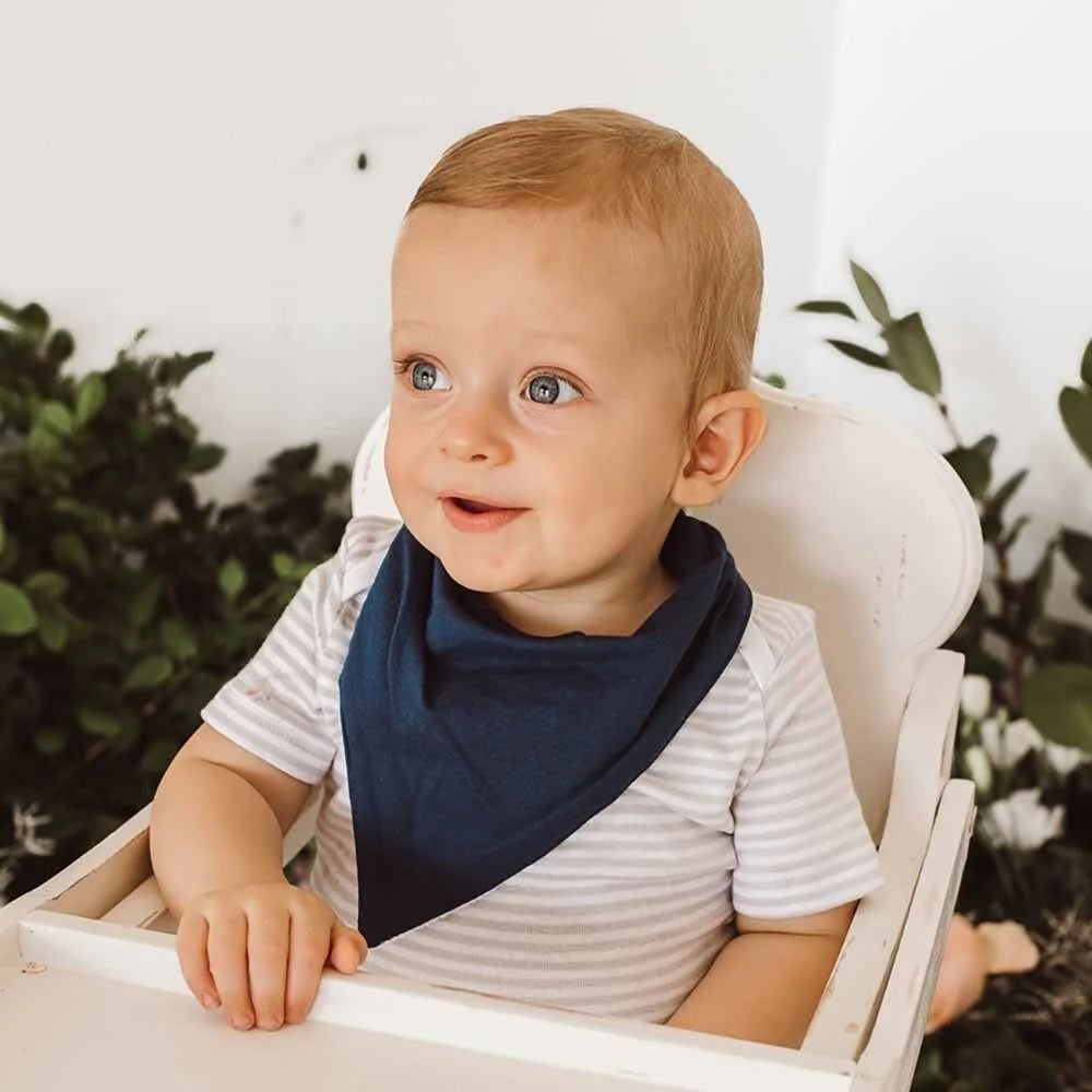 Navy Dribble Bib - Snuggle Hunny