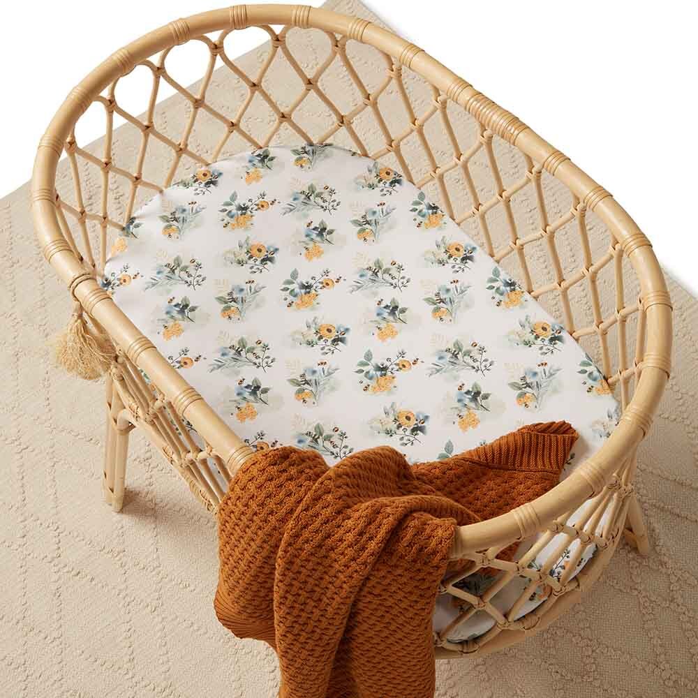 Garden Bee Bassinet Sheet / Change Pad Cover - SnuggleHunny Kids