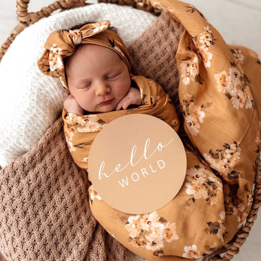 Golden Flower Organic Muslin Wrap - Snuggle Hunny Kids