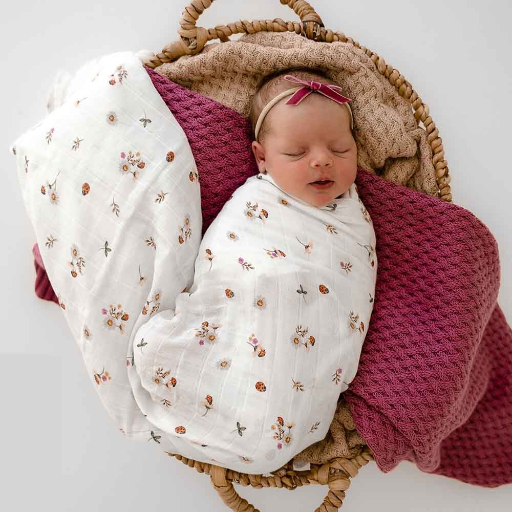 Ladybug Organic Muslin Wrap - Snuggle Hunny Kids